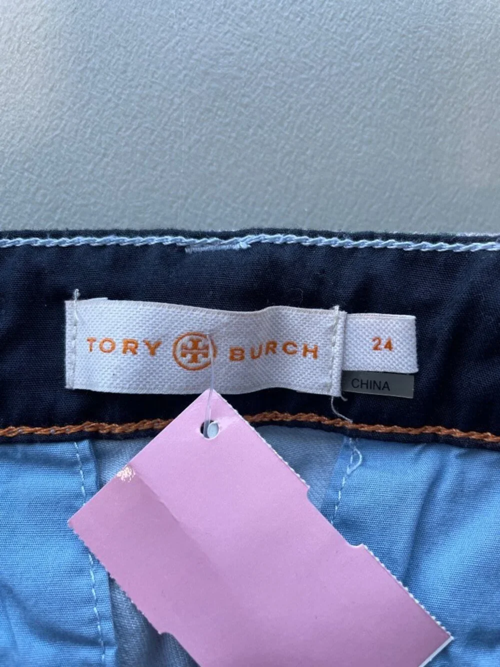 Tory Burch Ankle Pant Size 24 Mid Rise Flat Front Abstract Print Hippie Chic NEW